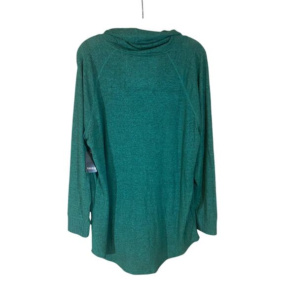Torrid Super Soft Plush Cowl Neck Tunic Green Size 2X NWT holiday cozy preppy - Picture 2 of 6